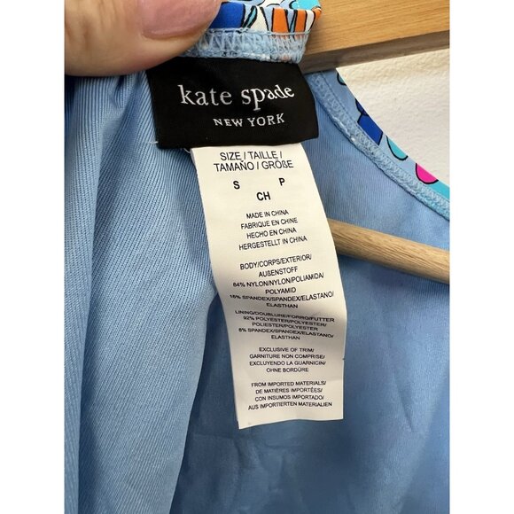 KATE SPADE Long Sleeve Swimsuit Back Zip Rash Guard Spring Water Pink Sz S NWT - Picture 6 of 9